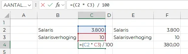 Het berekenen van een percentage van een totaal in Excel