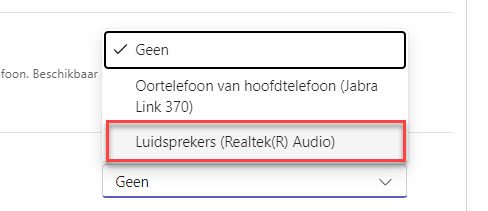 Stel secundaire beltoon in op luidsprekers in Microsoft Teams