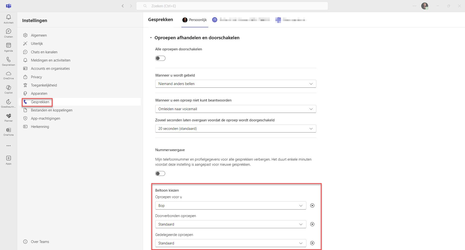 Beltoon instellen in Microsoft Teams