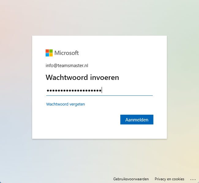 Voer je wachtwoord in en klik op aanmelden