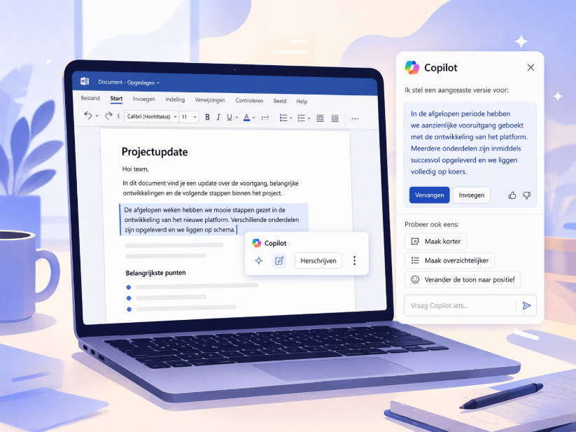 Digitale werk plek mat AI assistent