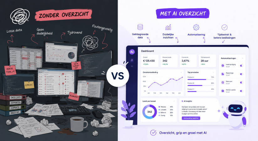 Zonder overzicht vs met AI overzicht